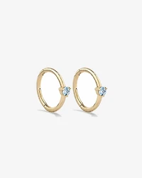 10mm Aquamarine Accent Sleepers in 10kt Yellow Gold