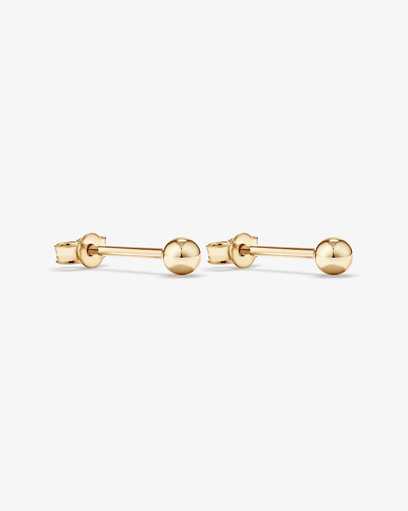 3mm Ball Stud Earrings in 10kt Yellow Gold