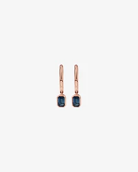 Boucles d’oreilles à cerceaux à bec caillou en doré 10 carats en serrure émeraude en saphir et émeraude d’australie