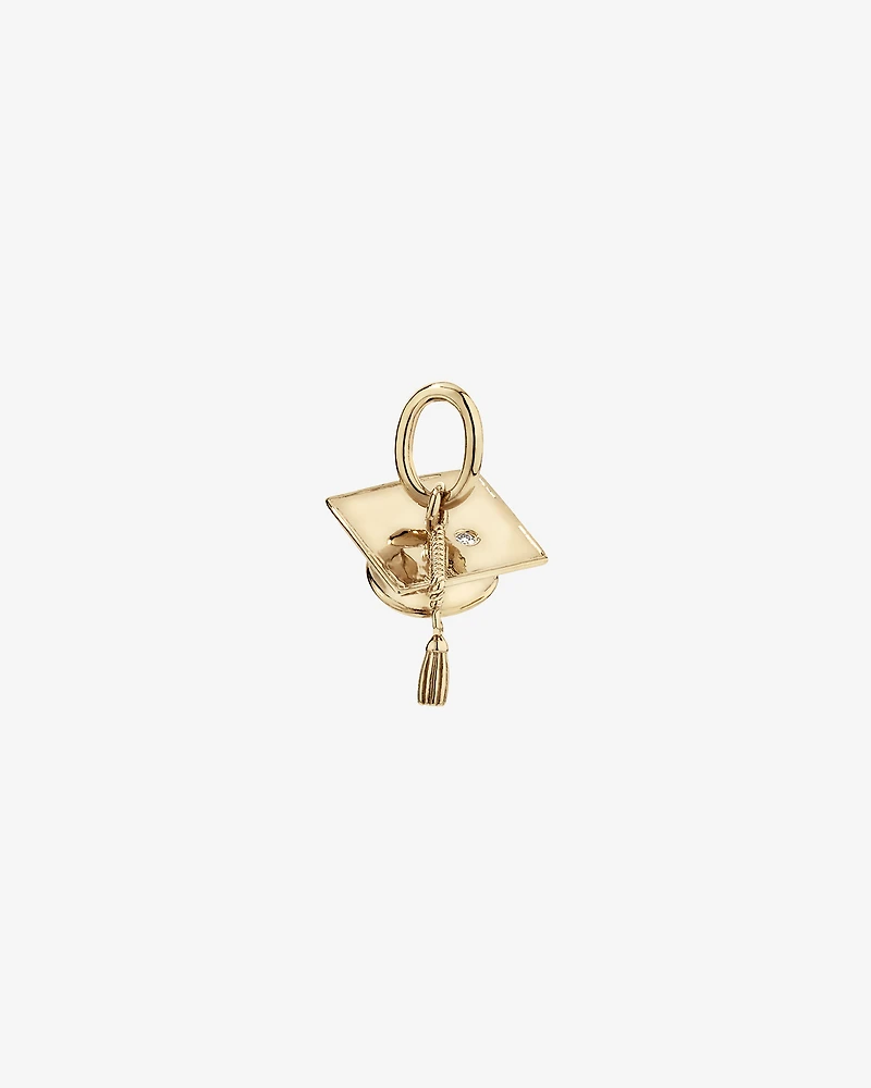 Graduation Cap Pendant with Diamond Accent in 10kt Yellow Gold