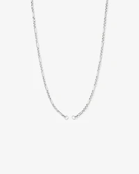 50cm (20") Paperclip 7 and 1 Alternating Open Pendant Chain in Sterling Silver