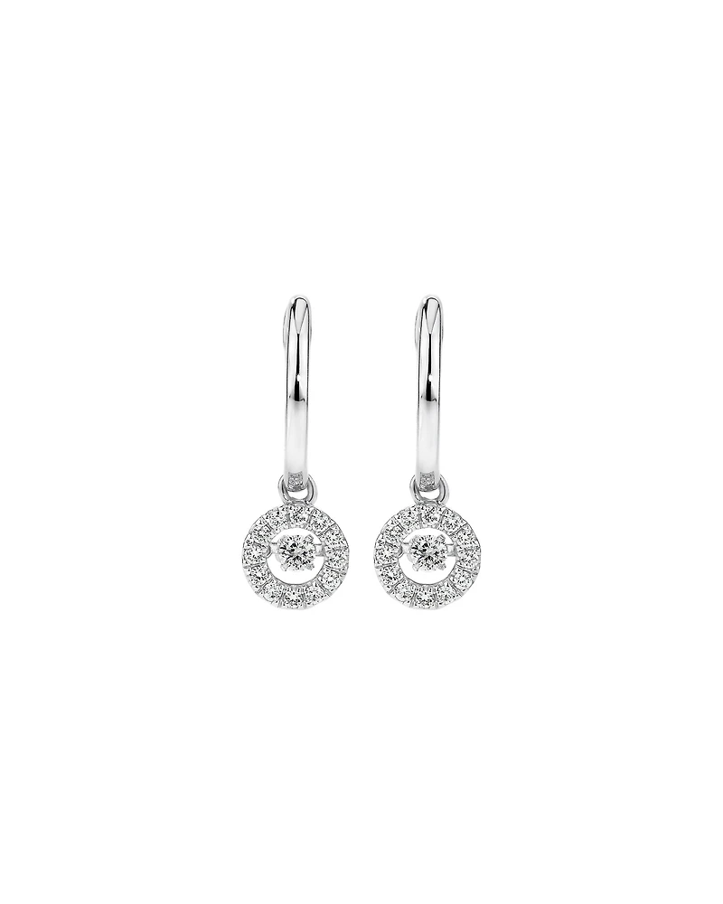 Lume Lab Round Brilliant Huggie Earrings with 0.30 Carat TW of Laboratory-Grown Diamonds in Sterling Silver