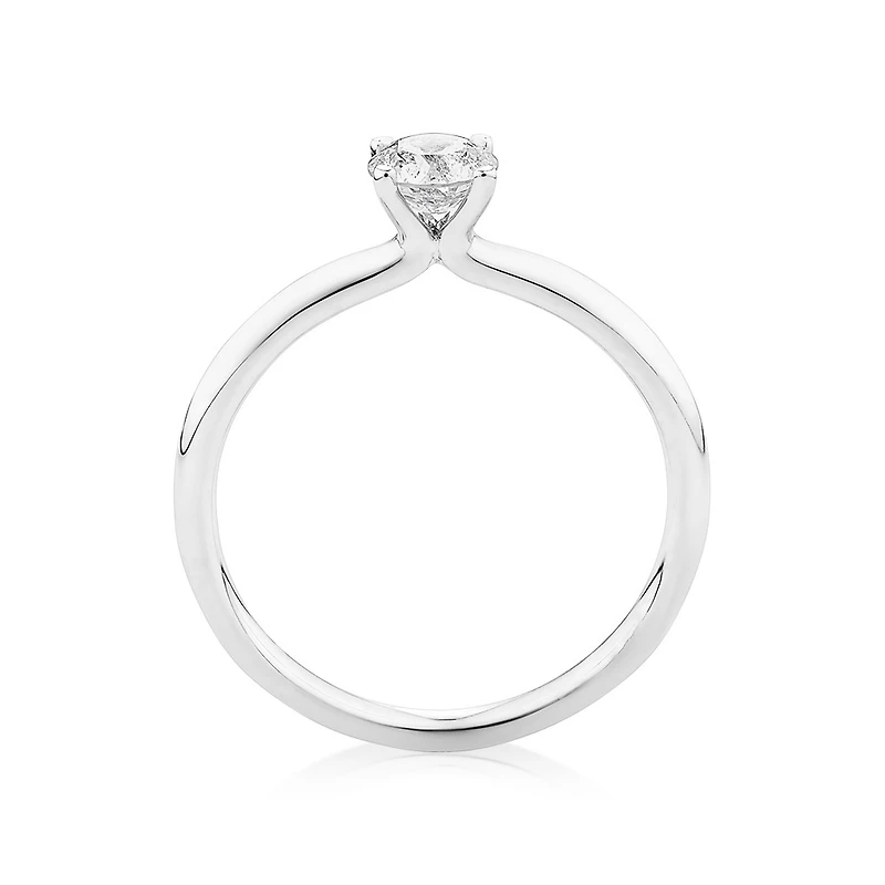 Bague de fiançailles à solitaire en or blanc de 14 K avec diamants totalisant 0,50 ct