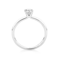 Bague de fiançailles à solitaire en or blanc de 14 K avec diamants totalisant 0,50 ct