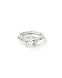 2.36 Carat TW Oval Cut Laboratory-Grown Diamond Fancy Side Stone Engagement Ring 14kt White Gold