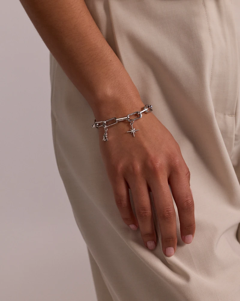 Pendentif Étoile du Nord avec Accent de Diamant en Argent Sterling