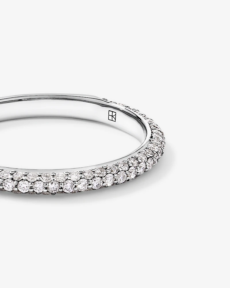 0.40TW Round Brilliant Pavé Diamond Wedding Band 14kt Gold