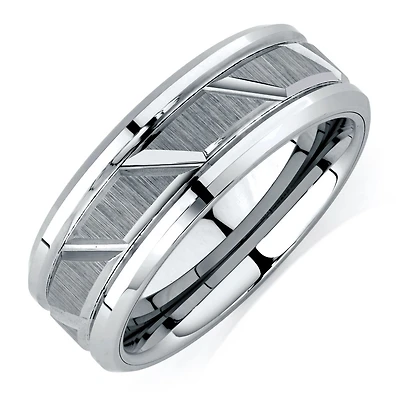 Men's Ring in Grey Sapphire Tungsten