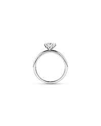 Bague solitaire ronde brillante TW 1,00 carat en platine recyclé