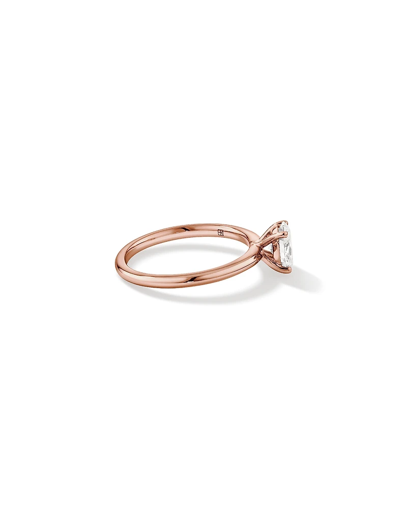 0.70 Carat TW Oval Laboratory-Grown Diamond Solitaire Engagement Ring in 14kt Rose Gold