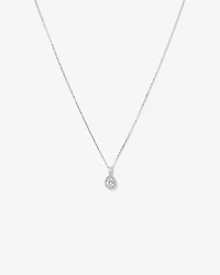 Pear Cubic Zirconia Halo Pendant Necklace in Sterling Silver