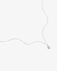 Collier Pendentif Halo en Zircon Cubique en Forme de Poire en Argent Sterling