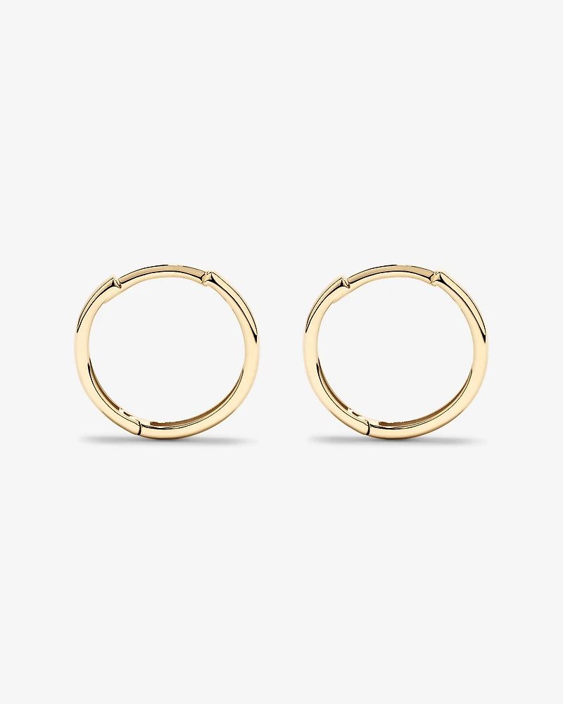 13.5mm Large Polished Huggie Earrings in 10kt Yellow Gold
