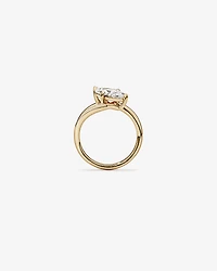 Bague de fiançailles 2,00 carats TW Est Ouest Marquise taillée en diamant à double bande cultivée laboratoire or jaune 14