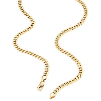 45cm (18”) 4.5mm Width Semi Solid Miami Curb Chain in 10kt Yellow Gold