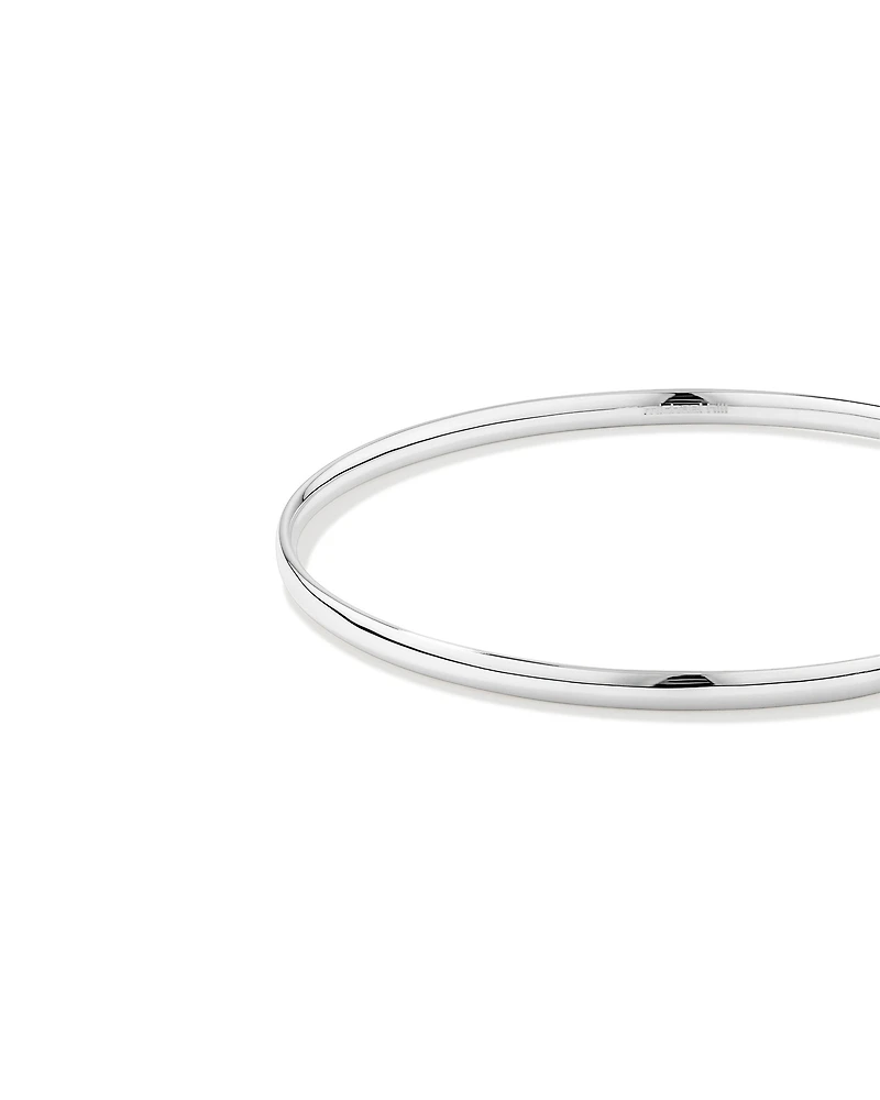 3.7mm Solid Round Bangle in Sterling Silver