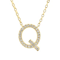 "Q" Initial Necklace with 0.10 Carat TW of Diamonds in 10kt Yellow Gold
