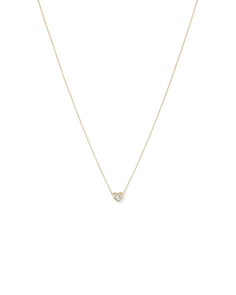 Collier en forme de cœur en diamant 1,00 carat TW cultivé en laboratoire en or jaune 10 carats