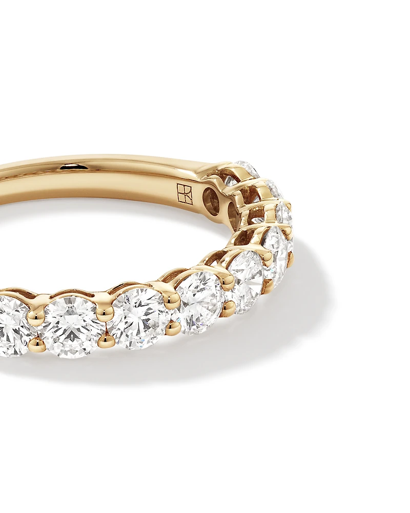 1.30 Carat TW Round Brilliant Laboratory-Grown Diamond Wedding Ring in 14kt Yellow Gold