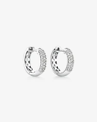 Huggie Earrings With 1/4 Carat TW Of Diamonds In 10kt White Gold