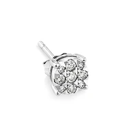 Single Solitaire Stud Earring with 0.12 Carat TW of Diamonds 10kt White Gold