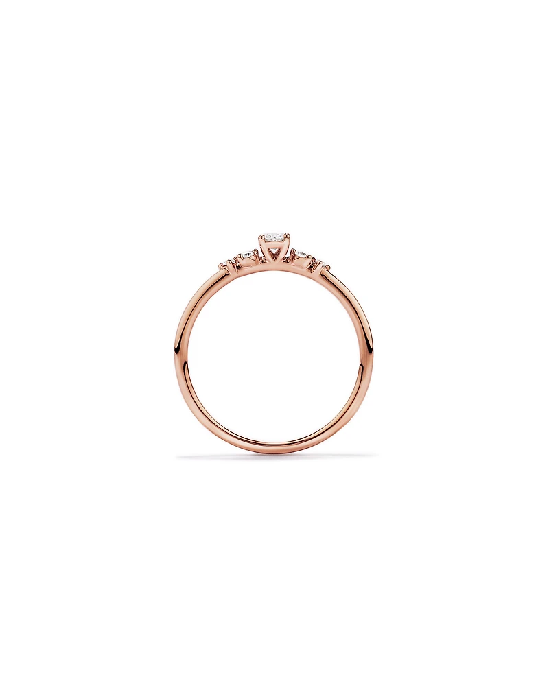 0.20TW Oval and Round Brilliant Laboratory-Grown Diamond Promise Ring 10kt Rose Gold