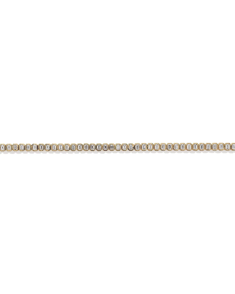 2.95 Carat Emerald Laboratory-Grown Diamonds Tennis Bracelet in 10kt Yellow Gold