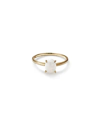 Australian Opal Solitaire Ring in 10kt Yellow Gold