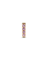 Pink Sapphire Bar Helix Single Stud Earring in 10kt Yellow Gold