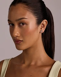 Reindeer Stud Earrings with Cubic Zirconia in Sterling Silver