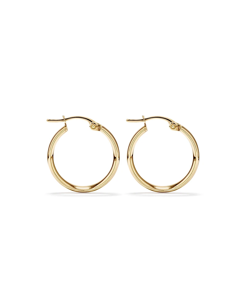 15mm Hoop Earrings 10kt Yellow Gold