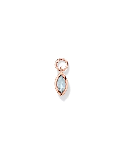 Sky Blue Topaz Single Earring Charm in 10kt Rose Gold