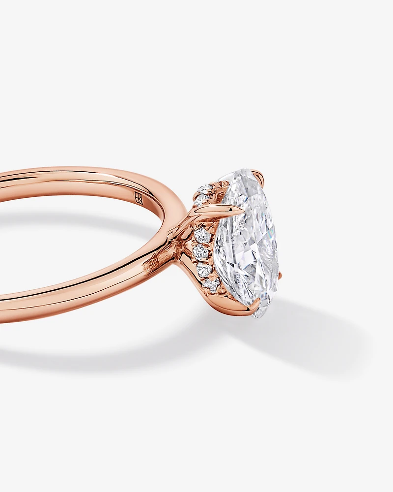 1.57TW Oval Laboratory-Grown Diamond Solitaire Ring 14kt Rose Gold
