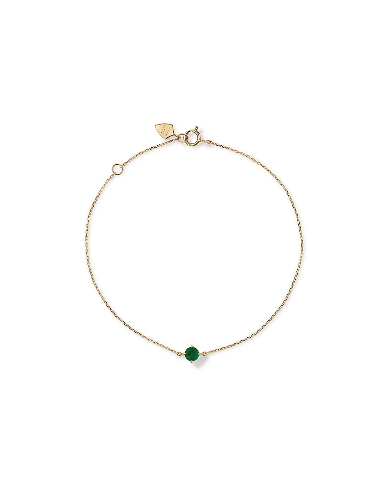 Bracelet with Emerald in 10kt Yellow Gold