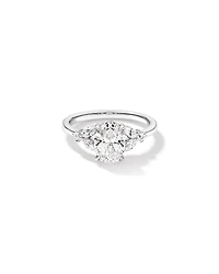 1.73 Carat TW Oval Cut Laboratory-Grown Diamond Marquise Side Stone Engagement Ring 14kt White Gold