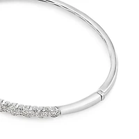 Bracelet jonc à bulles en or blanc 14 K avec diamants totalisant 1,50 ct