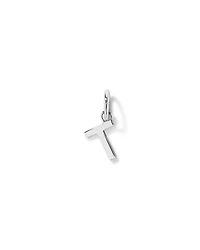 Letter T Initial Pendant in Sterling Silver