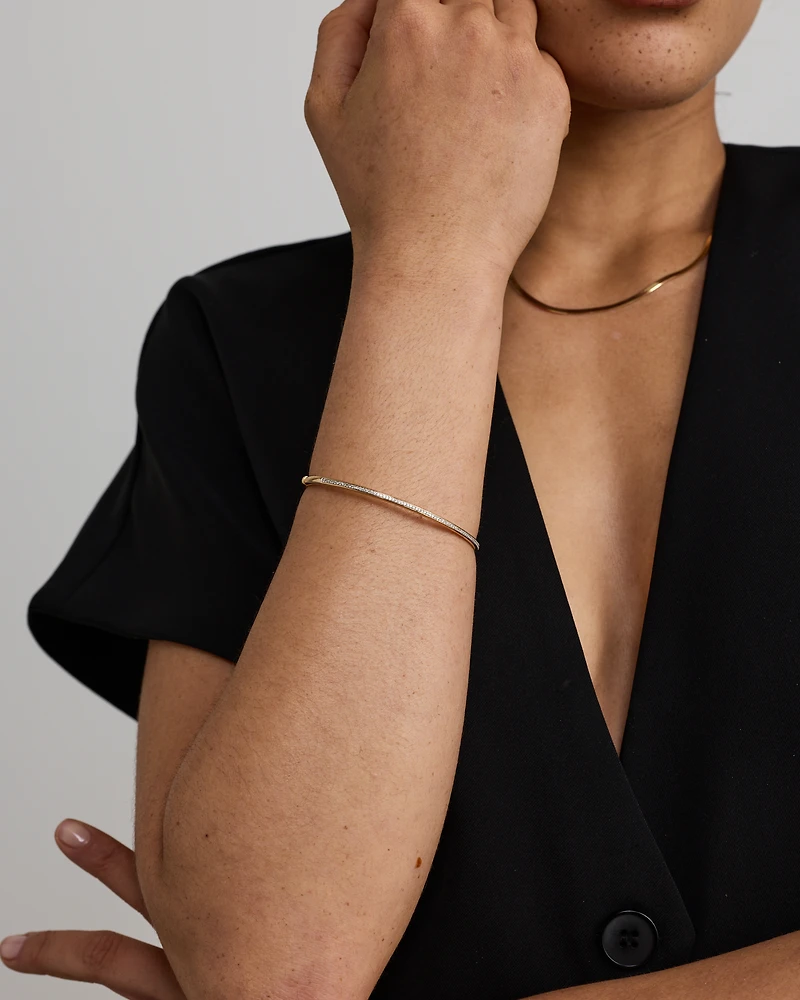 Bangle with 0.25 Carat TW of Diamonds in 10kt Yellow Gold