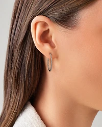 Boucles d'oreilles créoles avec 0,50 carat TW de diamants en or blanc 10 kt