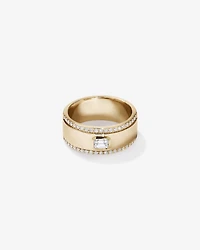 0.50 Carat TW of Laboratory-Grown Emerald & Round Brilliant Diamond Ring 10kt Yellow Gold