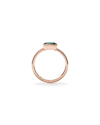 Création d’une bague en lunette émeraude or rose 10 carats