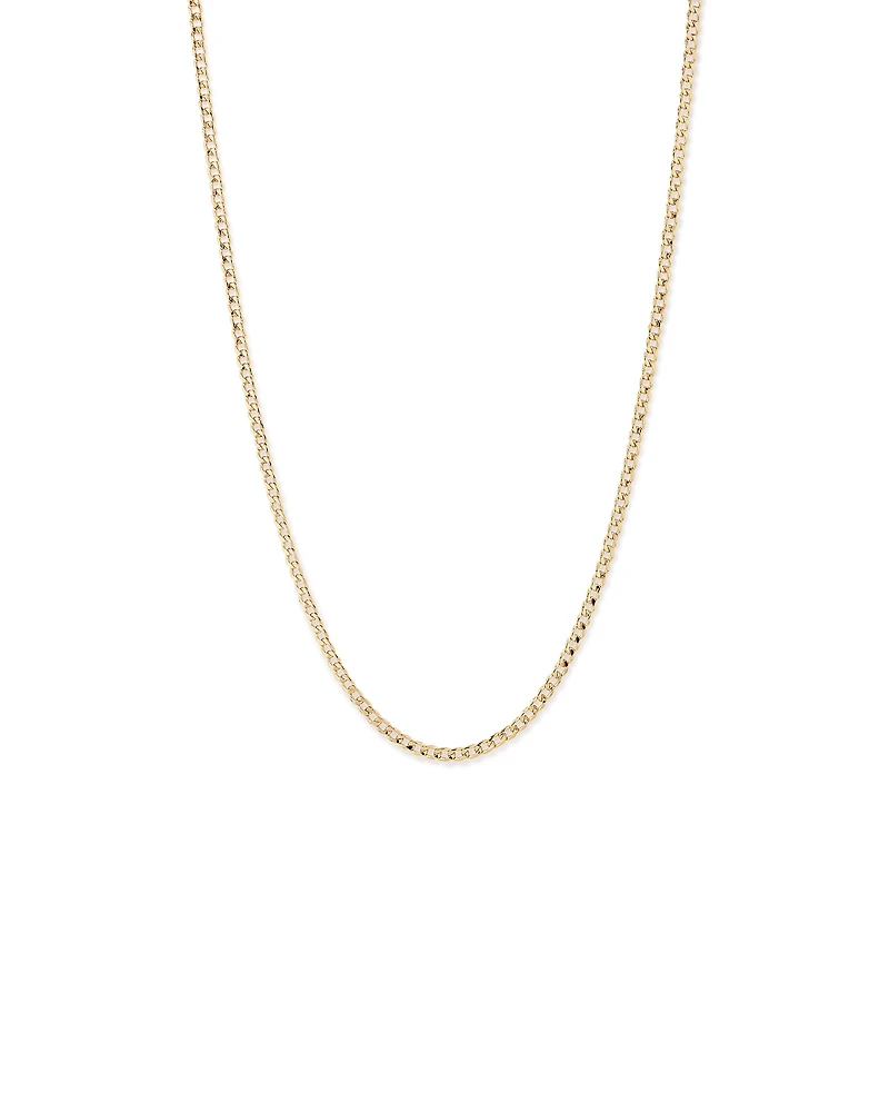 55cm (22") 3.9mm Width Semi Solid Curb Chain in 10kt Yellow Gold