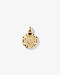 0.33 Carat TW Diamond Full Sovereign Medallion Pendant in 10kt and 22kt Yellow Gold