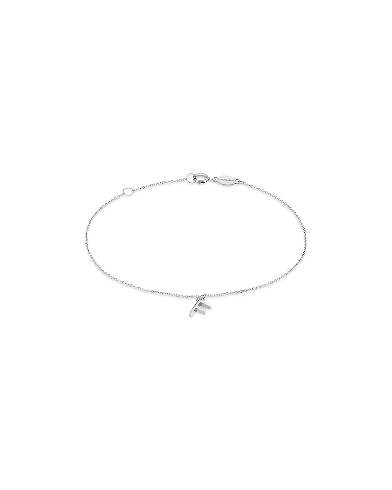 19cm (7.5") F Initial Bracelet in Sterling Silver