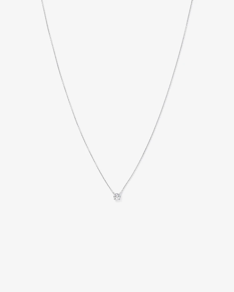 Collier solitaire brillant en diamant de laboratoire 0.50TW en argent