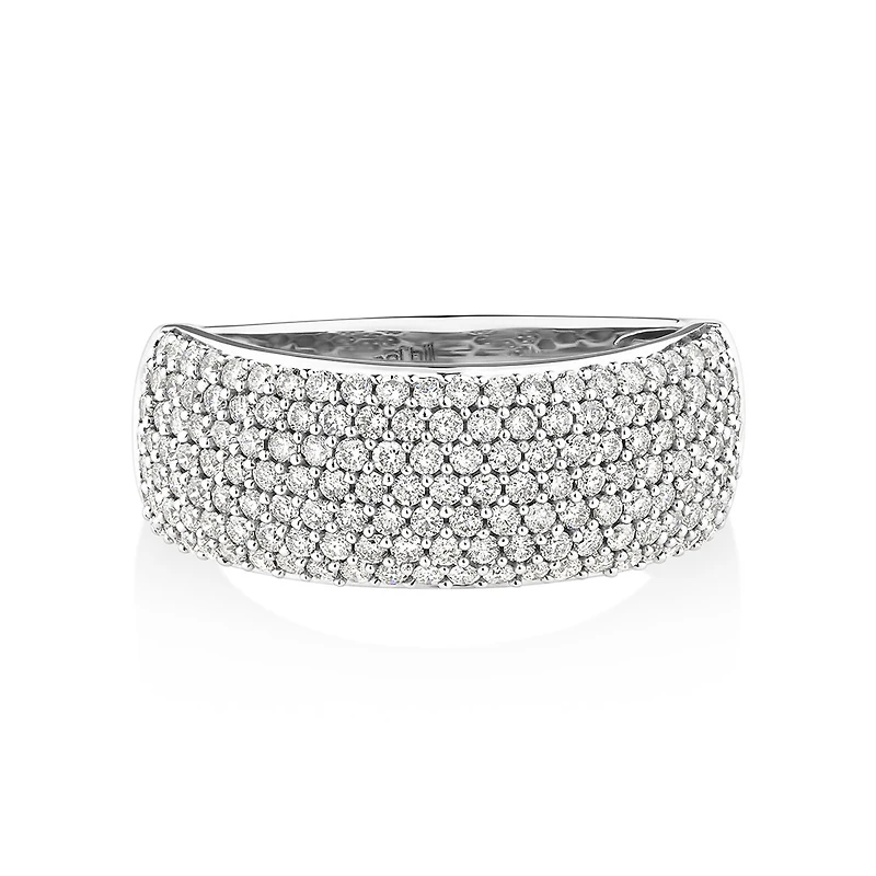 Diamond Pave Ring with 1.00 Carat TW Diamond in 10kt White Gold