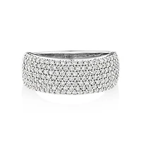 Diamond Pave Ring with 1.00 Carat TW Diamond in 10kt White Gold
