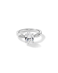 2.10TW Oval Laboratory-Grown Diamond Twist Engagement Ring 14kt White Gold