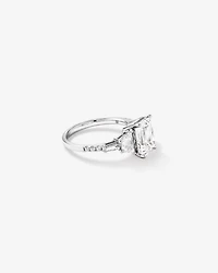 Bague de fiançailles en diamant émeraude taillée laboratoire 4,26 carats TW or blanc 18