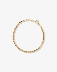19cm (7.5") 3.3mm Width Semi-Solid Rope Bracelet in 10kt Yellow Gold
